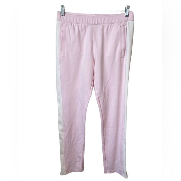 TORY BURCH SPORT Color Block Track Pants Pink & White Stripe Sz Small $135 MSRP - Picture 2 of 7